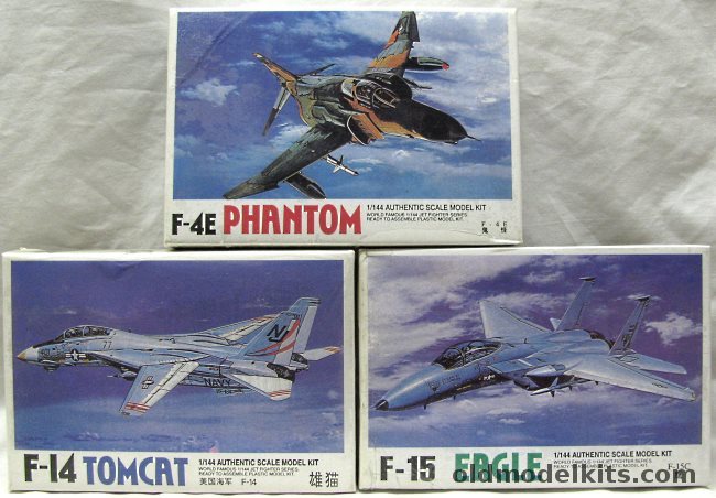 Lee 1/144 F-15 Eagle / F-14 Tomcat / F-4E Phantom II - Three Kits plastic model kit